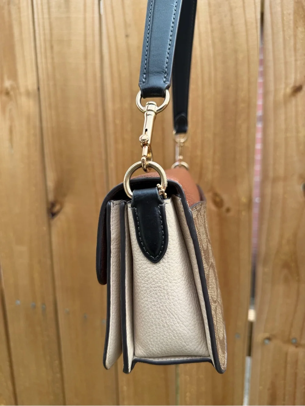 Coach Brown & Black Signature Shoulder Bag